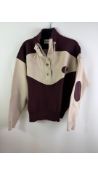 Claudie Pierlot Men's Jumper, Purple, Beige, Long Sleeve, High Neck, Small, Marked