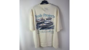 Nude Project Mens T-Shirt, Cream, Size L