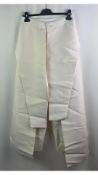 Sean Suen Men's Wide Leg Trousers with Extra Fabric, White, Size Unknown, Waist 29 Inch, Inside Leg