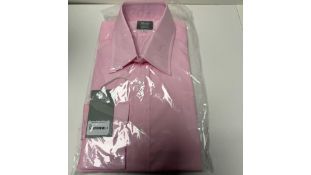 Budd Shirtmakers Men's Poplin Shirt, Pink, Size 41cm/16