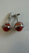 Two Unbranded Men's World Cuff Links, Silver/Multicoloured, L1.5
