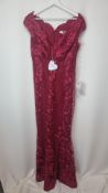 Goddiva London Sleeveless Dress, Wine Red, Size UK 12
