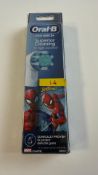 Ten Oral B Pro Kids 3+ Superior Cleaning Toothbrush Heads, 4 Per Pack, Marvel Spiderman, White. Box