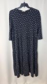 Seasalt Cornwall 3/4 Sleeve Polka Dot Dress, Black/White, UK 18