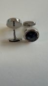 Three Unbranded Men's Big Stone Cuff Links, Blue, L1
