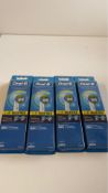 Four Oral B Precision Clean Maximiser Toothbrush Heads, 4 Per Pack, White. Box damaged
