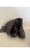 Prada Women's Leather Boots, Brown, Size 38.5. Used, Re-Heeled & Metal Logo On Bottom of The Boots I