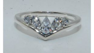 Pandora Wishbone Ring, Sterling Silver, Cubic Zirconia, Size 58