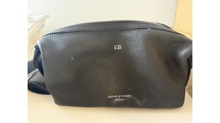 Aspinal of London Personalised with E.B Initials Toiletry Bag, Black. New without Tags, Some Marks