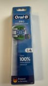 Ten Oral B Pro Precision Clean Toothbrush Heads, 4 Per Pack, White. Box damaged