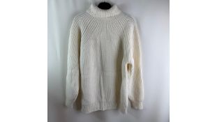 Anderson & Sheppard Men's Roll Neck Jumper, Cream, XL. Used
