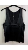 Phix Silk Scoop Neck Vest, Black, Size S