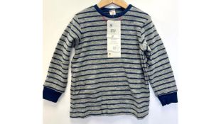 Engel Unisex Children's Virgin Wool Sweater, Navy, Grey, Size 116, 5-6 Years