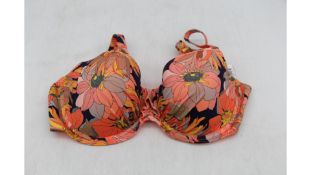 Prima Donna Women's Padded Balcony Bikini Bra, Coral Flower, UK Size 32E