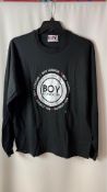Three Boy London Men's LS T-Shirt, Black, XL, New