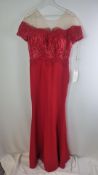 KeiKei Sequined Dress, Red, Size UK 12
