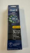 Eight Oral B Pro Cross Action Toothbrush Heads, 4 Per Pack, Black. Box damaged