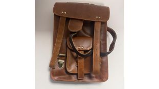 Unbranded Leather Back Pack, Brown, One Size