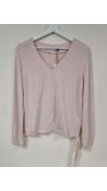 Oui Women's V-Neck Blouse, Light Pink, Size 6 UK