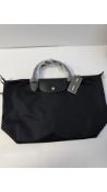 Longchamp Le Pliage Energy Canvas Handbag, Black, Size L