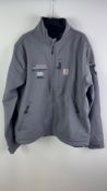 Carhartt Mens Rain Defender Jacket, Grey, Large. Used