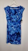 Lauren Ralph Lauren Sleeveless Dress, Blue, US 4 Petite