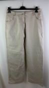 Eitan Broude Crop Top Women's Trousers, Beige, 3XL. Used