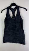 Lululemon Women's Fitness Vest Top, Racer Back, Medium, Black Camoflage. Used
