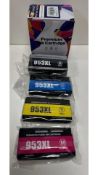 Two GPC Image 953XL Ink Cartridges, Magenta, Cyan, Yellow and Black