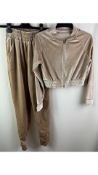 Velour Women's Tracksuit, Beige, Size M