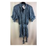 Julia Dunn Cotton Acid Wash Blouse Dress, Blue, Size 1