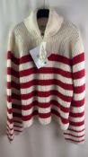 Baum Und Pferdgartem Womens Turtleneck Jumper, White, Red, Size M, Dirt Mark On The Freont