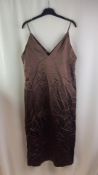Massimo Dutti Womens Dress, Brown, Size S, Creases Due to Storage