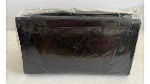 Maxwell Scott Men's Large Leather Toiletry Bag, Black