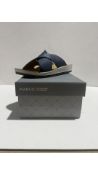 Marco Tozzi Womens Navy Met. Comb Slip-On Sandals, Size 7 UK/41 EU