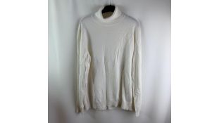 Anderson & Sheppard 100% Cashmere Jumper, Roll Neck, Long Sleeve, Cream, Large