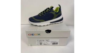 Geox Kids Activart ABX A Sneeaker, Navy, Lime, UK 13 Child