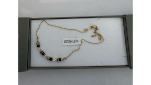 Coeur De Lion Necklace Mini Cubes & Chain, Gold, Black