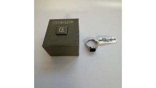 Coeur De Lion Spikes Square Onxyx Ring, Size 58