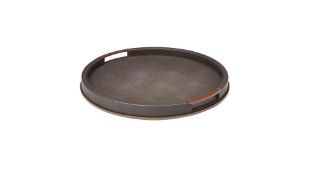 Addison Ross 46cm X 46cm Tray Anthracite PU SP0086, Brown
