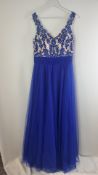 Paparazzi Prom Dress, Blue, UK Size 14. Some Snags from Sequins On Top Front and Back