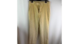 Anderson & Sheppard Men's Corduroy Trousers, Yellow, Size 34