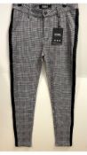 Icon Amsterdam Men's The Viera Trousers, Grey/Black, Size 32
