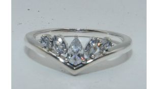 Pandora Wishbone Ring Sterling Silver Cubic Zirconia, Size 52