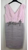 Condici Mother of The Bride Short Sleeve Dress, Size 12 UK, Grey & Pink