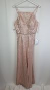 Mori Lee Sequined Dress, Rose Gold, Size UK 14