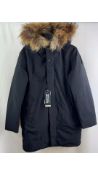 Bomboogie Kids Fur Lined Hood Coat, Black, Age 14 Years
