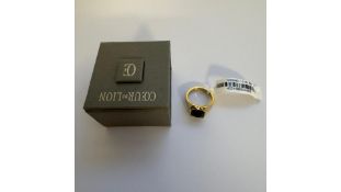 Coeur De Lion Spikes Square Onyx Ring, Size 56