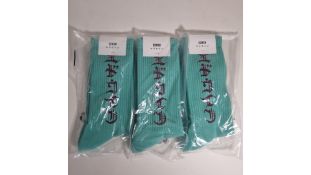 Three Pairs Edwin Men's Socks, Pool Blue, UK 8-11