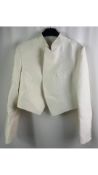 Sean Suen Women's Tailored Cropped Jacket, White, Size Unknown. Used. Length: Approx. 46 Cm Pit to P